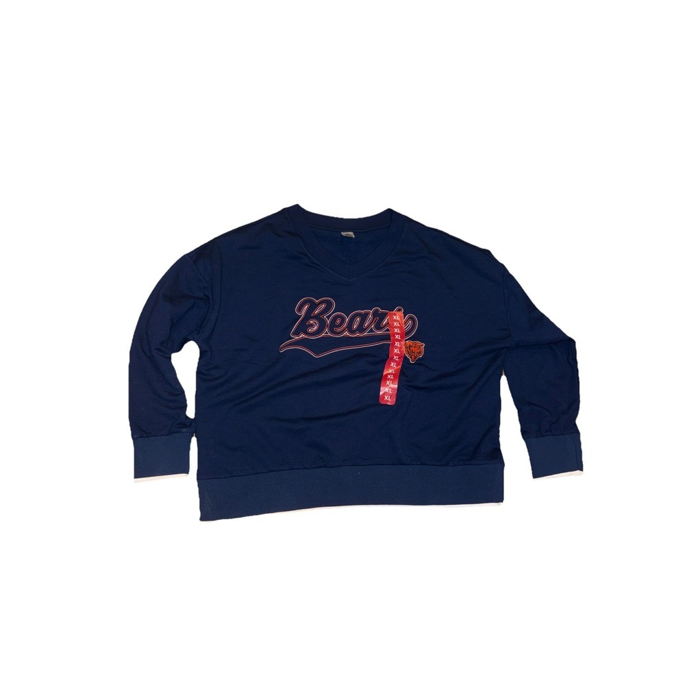 NEW Women's NFL BEARS Navy V Neck‎ Sweater Size XL